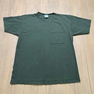 Vintage 90s Cheetah Men's L Green T-Shirt Blank Pocket Single Stitch Made in USA